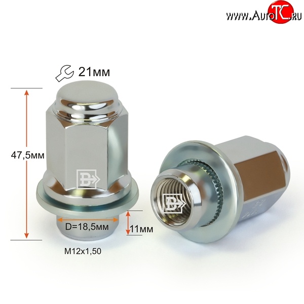 169 р. Колёсная гайка Вектор M12 1.5    с доставкой в г. Краснодар