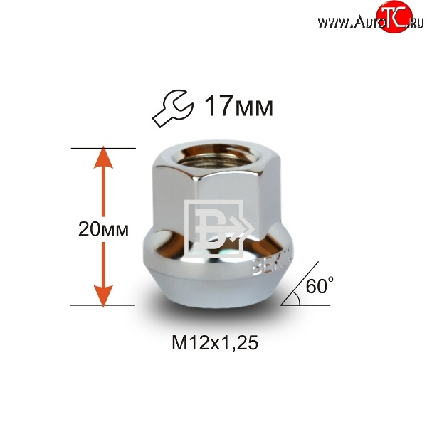 59 р. Колёсная гайка Вектор M12 1.25    с доставкой в г. Краснодар