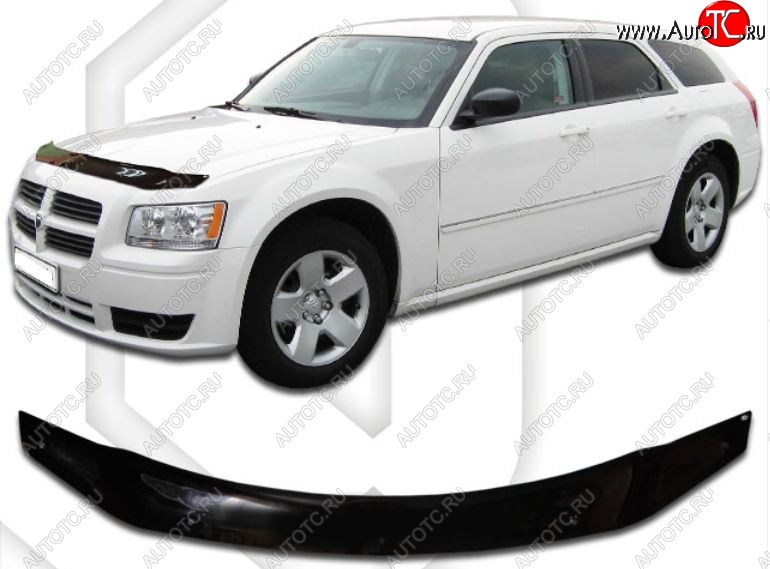 2 079 р. Дефлектор капота CA-Plastic  Dodge Magnum (2004-2008) (Classic черный, Без надписи)  с доставкой в г. Краснодар