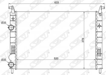 Радиатор двигателя SAT (пластинчатый, МКПП) Fiat Siena (1996-2016)