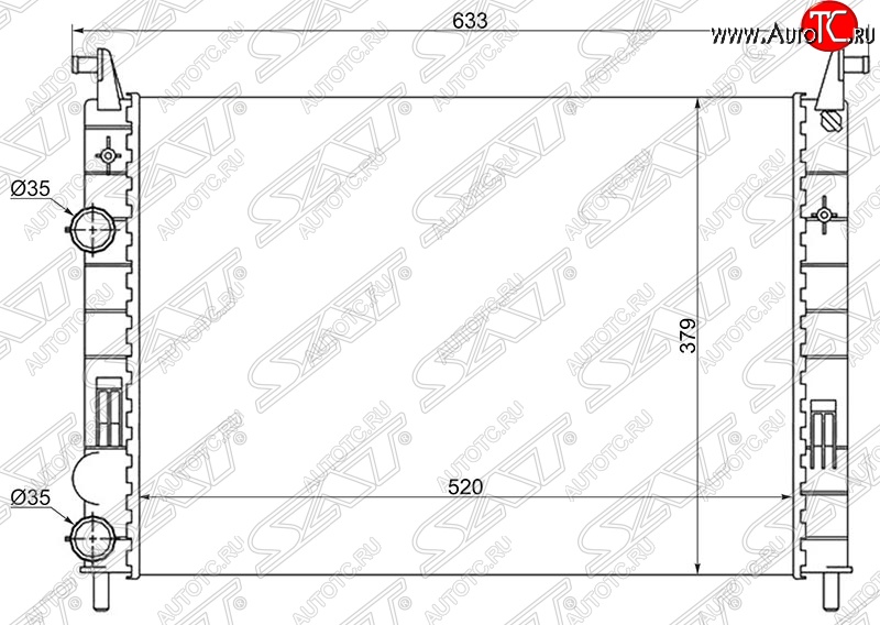 6 399 р. Радиатор двигателя SAT (пластинчатый, МКПП) Fiat Siena (1996-2016)  с доставкой в г. Краснодар