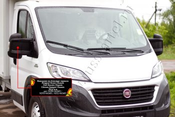 1 089 р. Накладки на боковые зеркала (шагрень) RA  Fiat Ducato  290 (2014-2024) (Неокрашенные)  с доставкой в г. Краснодар. Увеличить фотографию 3