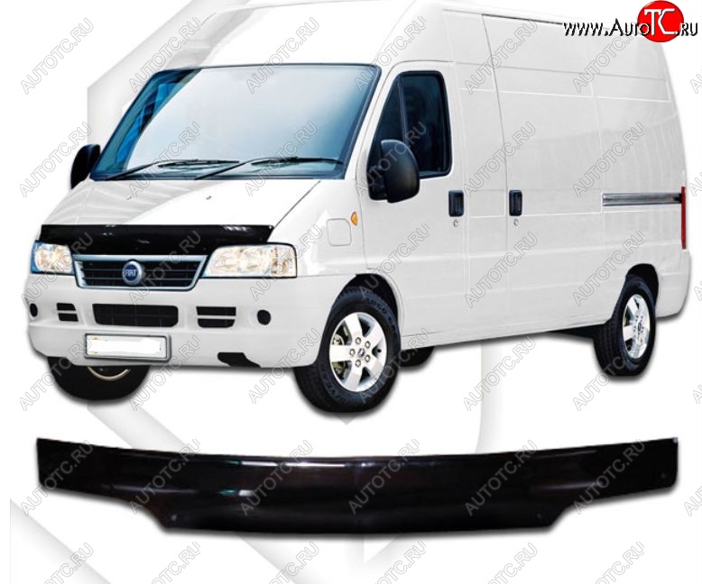 1 899 р. Дефлектор капота CA-Plastic  Fiat Ducato  250 (2006-2014) (Classic черный, Без надписи)  с доставкой в г. Краснодар