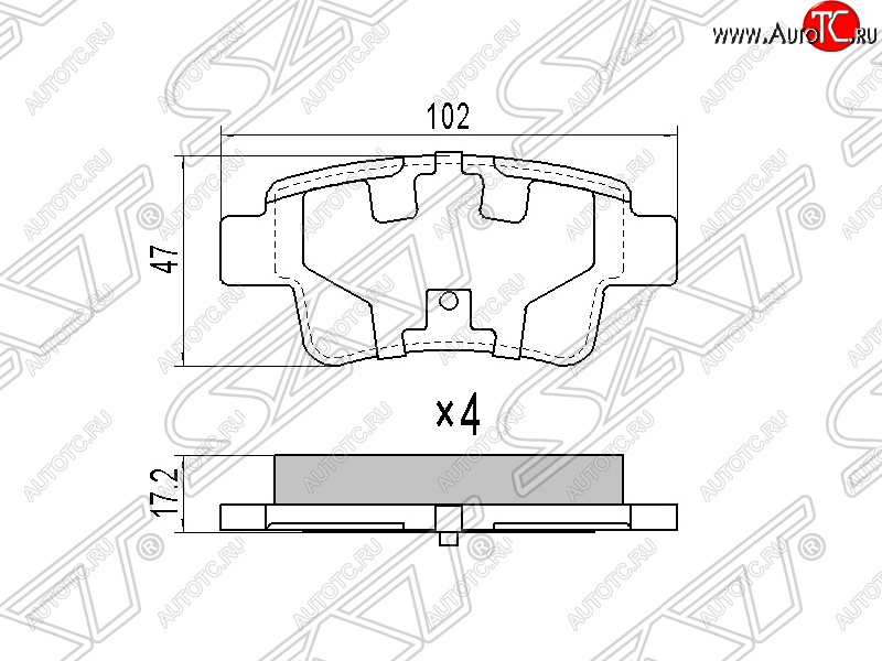 699 р. Колодки тормозные SAT (задние)  Fiat Grande Punto (2005-2024), Opel Corsa  D (2006-2014)  с доставкой в г. Краснодар