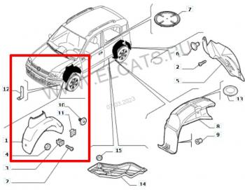 Передний левый подкрылок POLCAR Fiat Panda 2 169 (2003-2011)