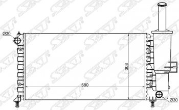 Радиатор двигателя SAT (пластинчатый, 1.2. МКПП) Fiat Punto 188 хэтчбэк 3 дв. дорестайлинг (1999-2003)