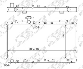 Радиатор двигателя SAT (трубчатый, МКПП/АКПП) Fiat (Фиат) Sedici (Седичи) (2005-2014), Suzuki (Сузуки) SX4 (СХ4) ( GYC21S,  YA21S,YB21S,  GYA,GYB) (2006-2016)