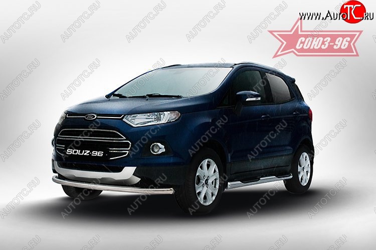 13 832 р. Защита переднего бампера одинарная Souz-96 (d60) Ford EcoSport дорестайлинг (2013-2019)  с доставкой в г. Краснодар