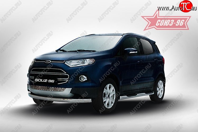 16 109 р. Защита переднего бампера из овальной трубы (d75х42) Souz-96 Ford EcoSport дорестайлинг (2013-2019)  с доставкой в г. Краснодар