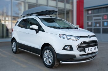 10 999 р. Защита порогов (труба D63 мм) SLITKOFF Ford EcoSport дорестайлинг (2013-2019) (Защита порогов с закругленными торцами (вариант 3))  с доставкой в г. Краснодар. Увеличить фотографию 3