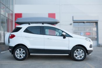 10 999 р. Защита порогов (труба D63 мм) SLITKOFF Ford EcoSport дорестайлинг (2013-2019) (Защита порогов с закругленными торцами (вариант 3))  с доставкой в г. Краснодар. Увеличить фотографию 2