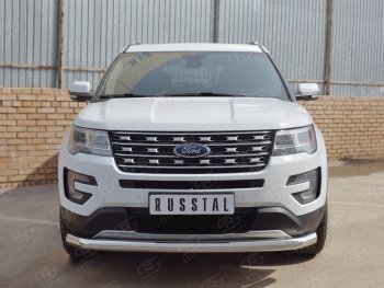 18 799 р. Одинарная защита переднего бампера диаметром 76 мм  Ford Explorer  U502 (2015-2019) 1-ый рестайлинг, 5 дв., 2-ой рестайлинг, 5 дв.  с доставкой в г. Краснодар. Увеличить фотографию 4