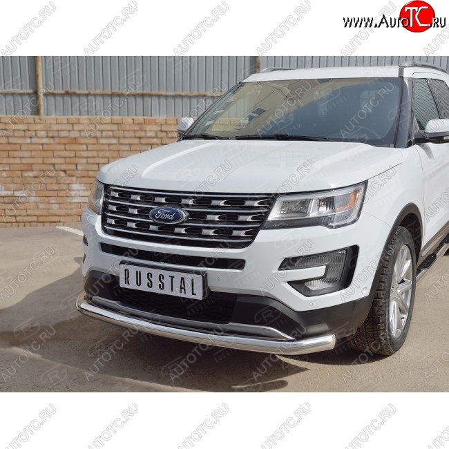 18 799 р. Одинарная защита переднего бампера диаметром 76 мм  Ford Explorer  U502 (2015-2019) 1-ый рестайлинг, 5 дв., 2-ой рестайлинг, 5 дв.  с доставкой в г. Краснодар