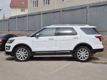 21 999 р. Защита порогов SLITKOFF из круглой трубы диаметром 63 мм SLITKOFF v1  Ford Explorer  U502 (2015-2019) 1-ый рестайлинг, 5 дв., 2-ой рестайлинг, 5 дв.  с доставкой в г. Краснодар. Увеличить фотографию 2