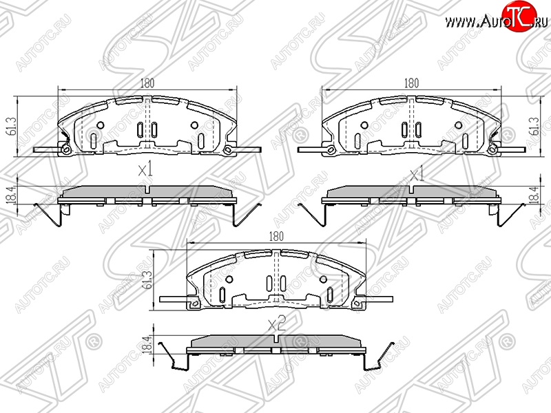 1 759 р. Колодки тормозные SAT (передние)  Ford Explorer  U502 (2010-2016) дорестайлинг  с доставкой в г. Краснодар