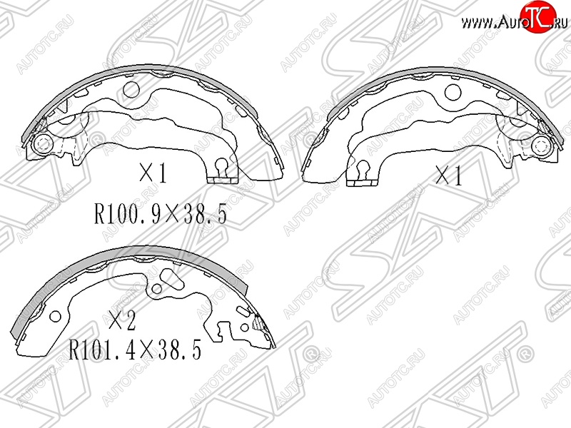 1 599 р. Колодки тормозные SAT (задние)  Ford Focus  1 (1998-2005) седан дорестайлинг, универсал дорестайлинг, хэтчбэк 3 дв. дорестайлинг, хэтчбэк 5 дв. дорестайлинг, седан рестайлинг, универсал рестайлинг, хэтчбэк 3 дв. рестайлинг, хэтчбэк 5 дв. рестайлинг  с доставкой в г. Краснодар