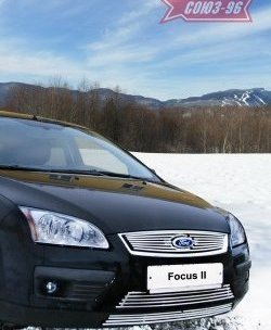 Декоративные вставки воздухозаборника в бампер Souz-96 Ford Focus 2  седан дорестайлинг (2004-2008)