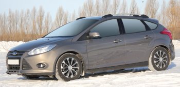 8 799 р. Комплект рейлингов АПС  Ford Focus  3 (2010-2019) хэтчбэк дорестайлинг, хэтчбэк рестайлинг (Черные, без поперечин)  с доставкой в г. Краснодар. Увеличить фотографию 2