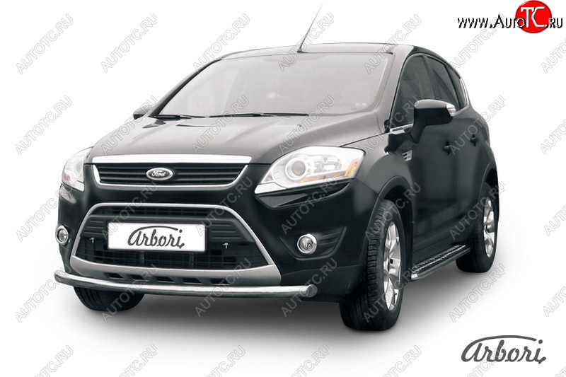 9 899 р. Защита переднего бампера Arbori (нержавейка, 1 труба d57mm) Ford Kuga 1 (2008-2013)  с доставкой в г. Краснодар