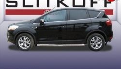 Защита порогов из круглой трубы диаметром 76 мм Slitkoff Ford (Форд) Kuga (Куга)  1 (2008-2013) 1