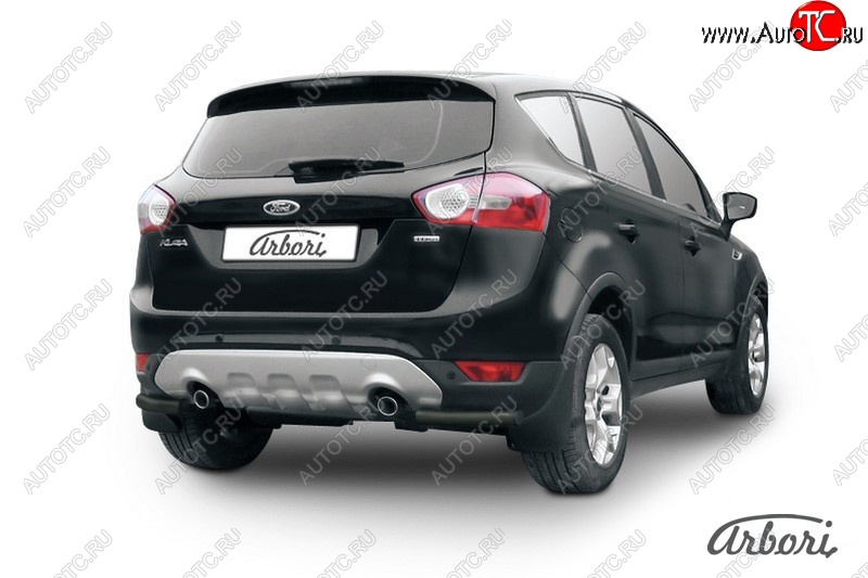 7 019 р. Защита заднего бампера Arbori (уголки, черная, 1 труба d57 mm). Ford Kuga 1 (2008-2013)  с доставкой в г. Краснодар