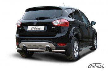 6 389 р. Защита заднего бампера Arbori (нержавейка, 1 труба d57 mm). Ford Kuga 1 (2008-2013)  с доставкой в г. Краснодар. Увеличить фотографию 2