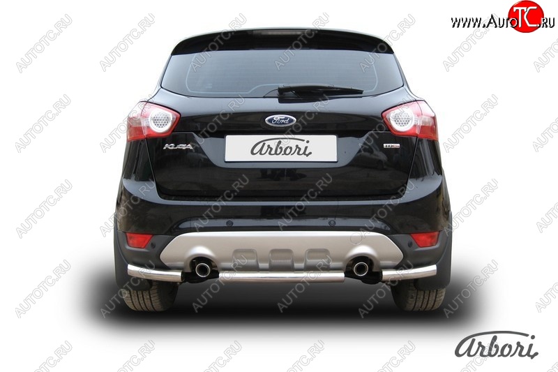 6 389 р. Защита заднего бампера Arbori (нержавейка, 1 труба d57 mm). Ford Kuga 1 (2008-2013)  с доставкой в г. Краснодар