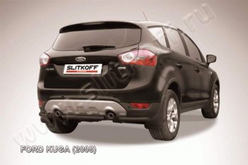 Защита заднего бампера d57 Slitkoff (d57, черная, короткая) Ford (Форд) Kuga (Куга)  1 (2008-2013) 1