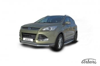 12 869 р. Защита переднего бампера Arbori (нержавейка, 1 труба d57 mm) Ford Kuga 2 дорестайлинг (2013-2016)  с доставкой в г. Краснодар. Увеличить фотографию 2