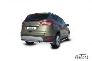 6 389 р. Защита заднего бампера Arbori (нержавейка, 1 труба d57 mm). Ford Kuga 2 дорестайлинг (2013-2016)  с доставкой в г. Краснодар. Увеличить фотографию 2