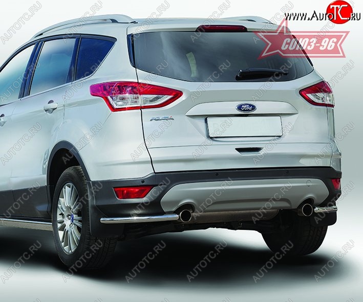 7 604 р. Защита заднего бампера из боковых уголков Souz-96 (d42) Ford Kuga 2 дорестайлинг (2013-2016)  с доставкой в г. Краснодар