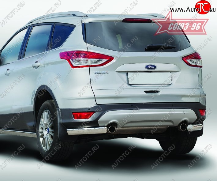 10 799 р. Защита заднего бампера из боковых уголков Souz-96 (d76х42) Ford Kuga 2 дорестайлинг (2013-2016)  с доставкой в г. Краснодар