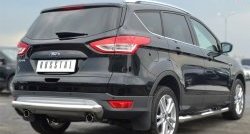 15 449 р. Одинарная защита заднего бампера из трубы диаметром 76 мм SLITKOFF Ford Kuga 2 дорестайлинг (2013-2016)  с доставкой в г. Краснодар. Увеличить фотографию 3