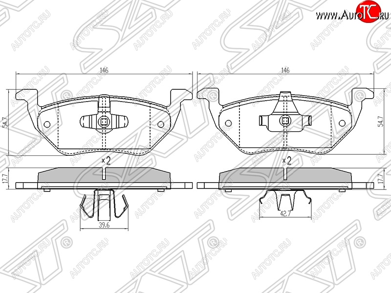 1 329 р. Колодки тормозные задние SAT  Ford Maverick  TM1 (2004-2007), Mazda Tribute (2000-2007)  с доставкой в г. Краснодар