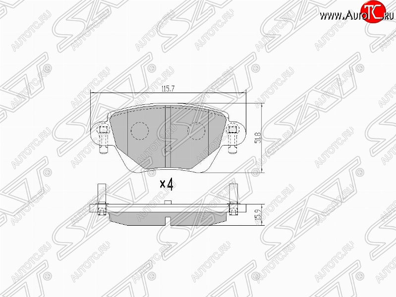 999 р. Колодки тормозные SAT (задние) Ford Mondeo Mk3,B4Y дорестайлинг, седан (2000-2003)  с доставкой в г. Краснодар