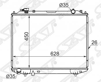 Радиатор двигателя SAT (пластинчатый, 2.5D/2.5TD/2.9D/3.0TD, МКПП) Mazda BT-50 (2011-2015)