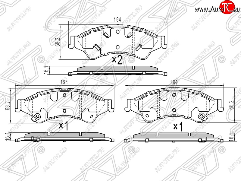 939 р. Колодки тормозные передние SAT Mazda BT-50 (2006-2011)  с доставкой в г. Краснодар