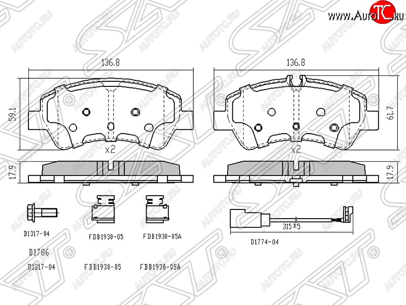 1 429 р. Колодки тормозные SAT (задние) Ford Transit Custom дорестайлинг (2012-2018)  с доставкой в г. Краснодар