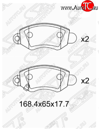 1 399 р. Комплект передних тормозных колодок SAT  Ford Transit (2000-2006) цельнометаллический фургон дорестайлинг  с доставкой в г. Краснодар