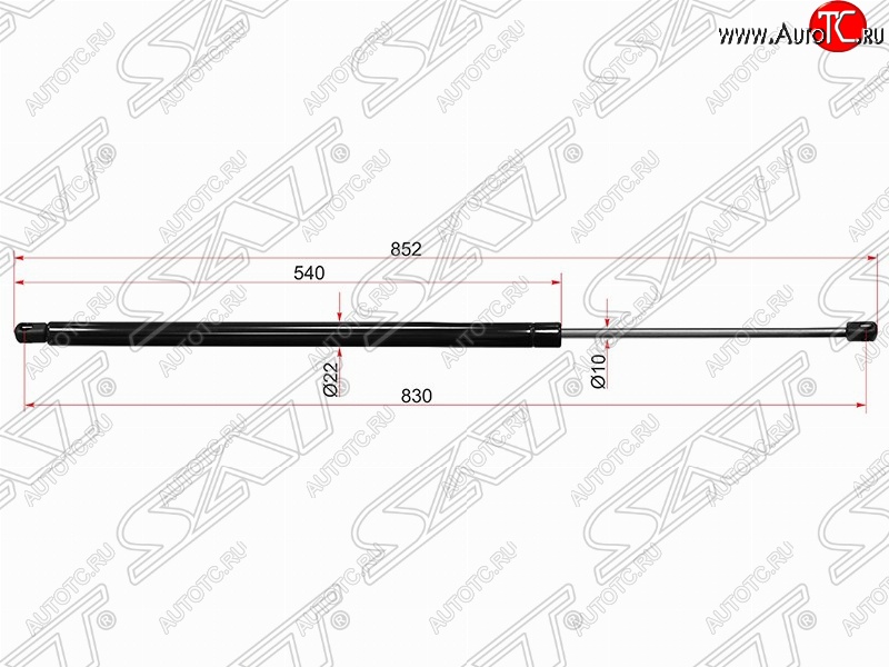 849 р. Газовый упор крышки багажника SAT (LH=RH, для холодных климатических зон)  Ford Transit (2000-2014) цельнометаллический фургон дорестайлинг, цельнометаллический фургон  с доставкой в г. Краснодар