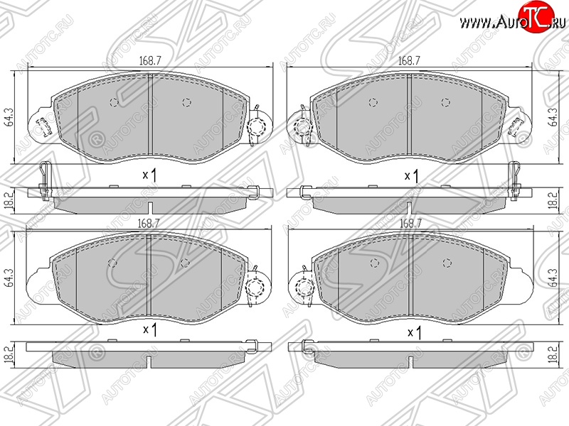 1 699 р. Колодки тормозные SAT (передние)  Ford Transit (2000-2006) цельнометаллический фургон дорестайлинг  с доставкой в г. Краснодар