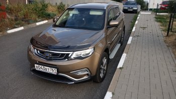 2 299 р. Дефлектор капота CA-Plastiс  Geely Atlas  NL3 (2016-2022) (Серия Art черная)  с доставкой в г. Краснодар. Увеличить фотографию 4