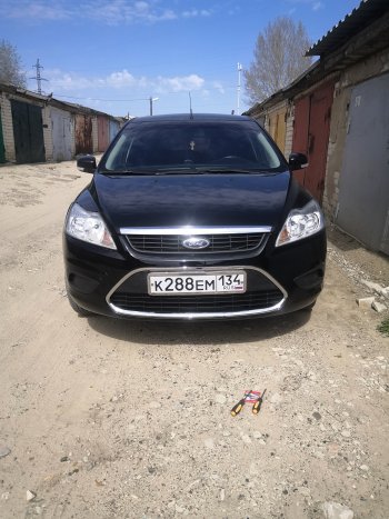 2 299 р. Вставка в центральную часть бампера SAT (с молдингом) Ford Focus 2 седан рестайлинг (2007-2011)  с доставкой в г. Краснодар. Увеличить фотографию 2