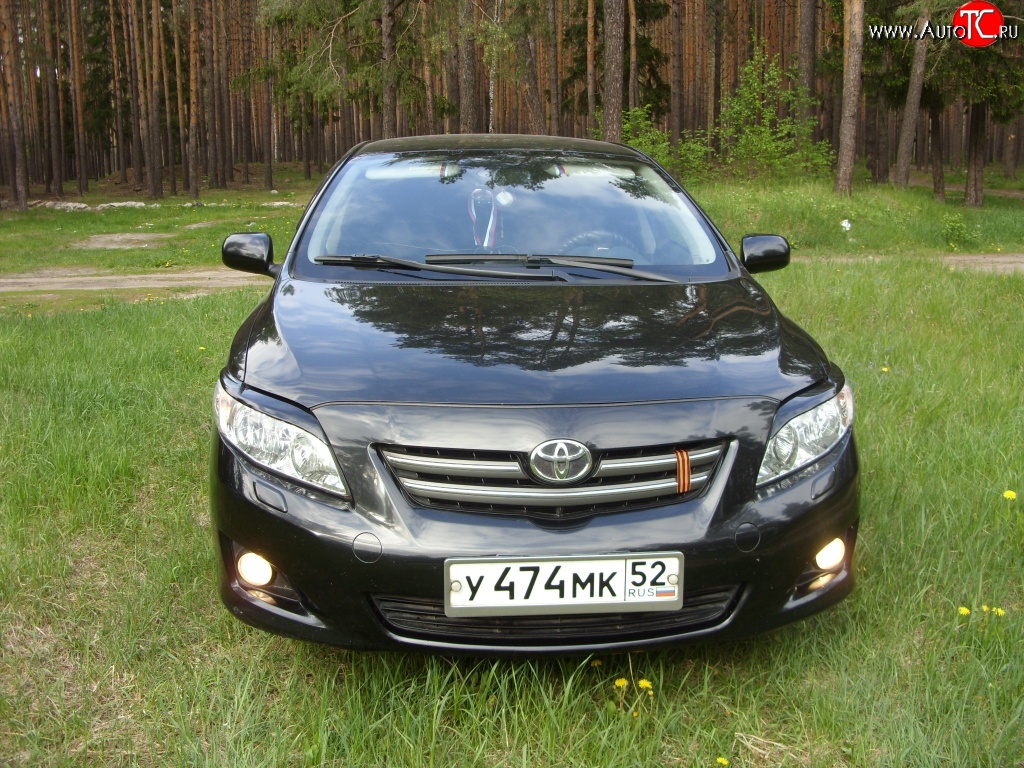 699 р. Комплект ресничек на фары Sport  Toyota Corolla  E150 (2006-2010) седан дорестайлинг (Неокрашенные)  с доставкой в г. Краснодар