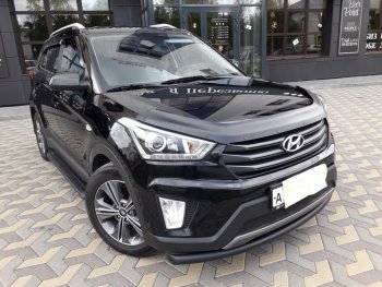 8 999 р. Защита переднего бампера Slitkoff (d57, черная) Hyundai Creta GS дорестайлинг (2015-2019) (Цвет: серебристый)  с доставкой в г. Краснодар. Увеличить фотографию 10