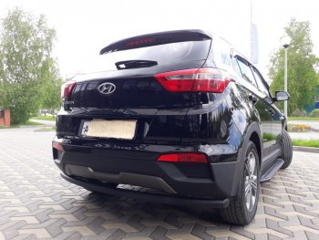 7 899 р. Защита заднего бампера из трубы d57 Slitkoff (радиусная)  Hyundai Creta  GS (2015-2021) дорестайлинг, рестайлинг (Цвет: серебристый)  с доставкой в г. Краснодар. Увеличить фотографию 2