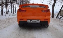 5 399 р. Накладка Evo на задний бампер  Mitsubishi Lancer  10 (2007-2017) седан дорестайлинг, седан рестайлинг (Неокрашенная)  с доставкой в г. Краснодар. Увеличить фотографию 4