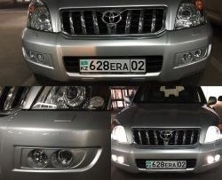 11 799 р. Комплект масок для ПТФ Sport Toyota Land Cruiser Prado J120 (2002-2009) (Неокрашенные)  с доставкой в г. Краснодар. Увеличить фотографию 6