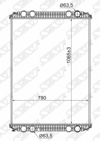Радиатор двигателя SAT (пластинчатый, МКПП) Freightliner Columbia (2000-2025)