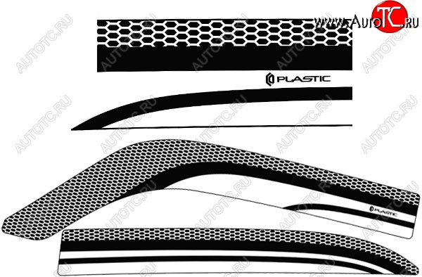 2 079 р. Дефлектора окон CA-Plastic ГАЗ 31105 Волга дорестайлинг (2003-2007) (Серия Art белая, Без хром.молдинга)  с доставкой в г. Краснодар